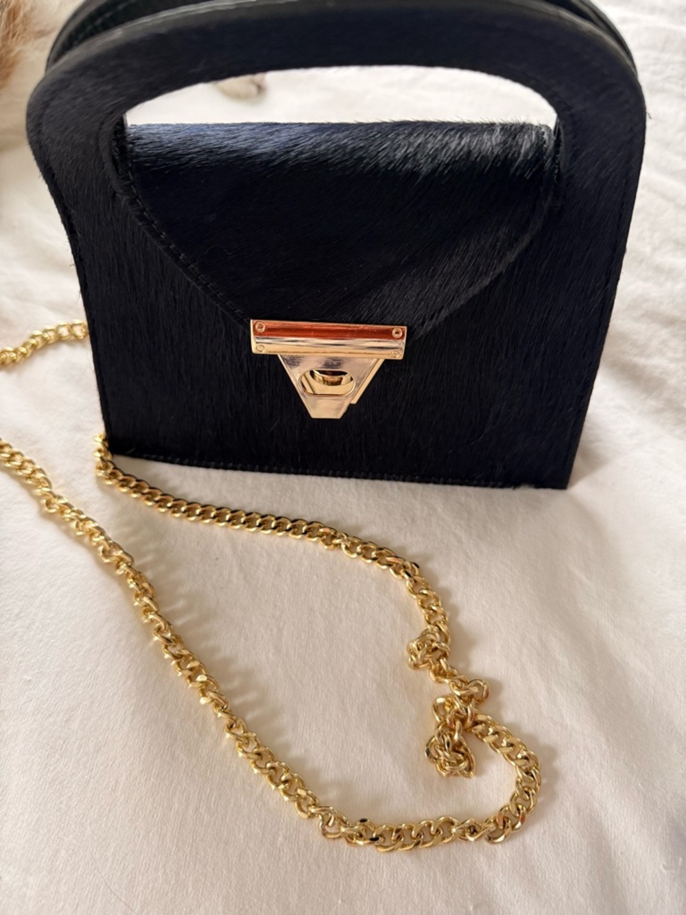 Italian Leather Pony Hair Clutch